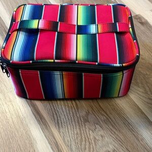L&B Multicolor Striped Cosmetic Bag